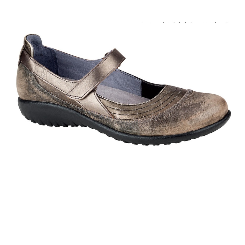 Naot‎ Kirei Mary Jane Shoes Metal Leather/Pewter Leather Sz EU 40 9-9.5